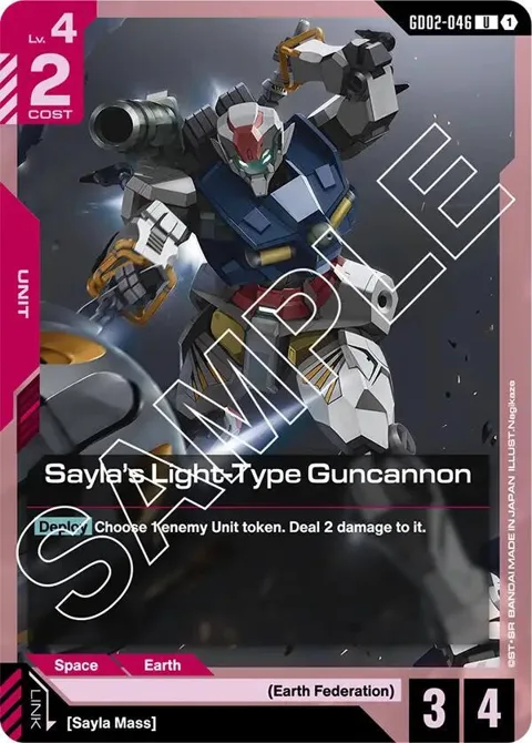 Sayla's Light-Type Guncannon GD02-046 Gundam card from Dual Impact