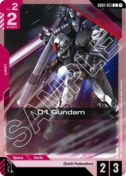 01 Gundam GD02-051 Gundam card from Dual Impact