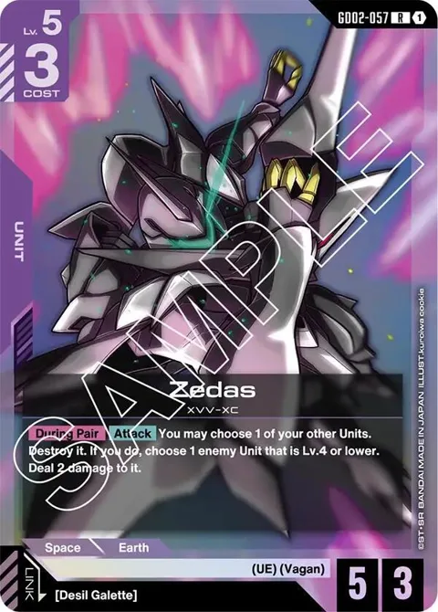 Zedas GD02-057 Gundam card from Dual Impact