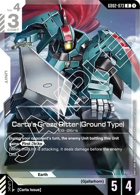 Carta's Graze Ritter Ground Type GD02-073 Gundam card from Dual Impact