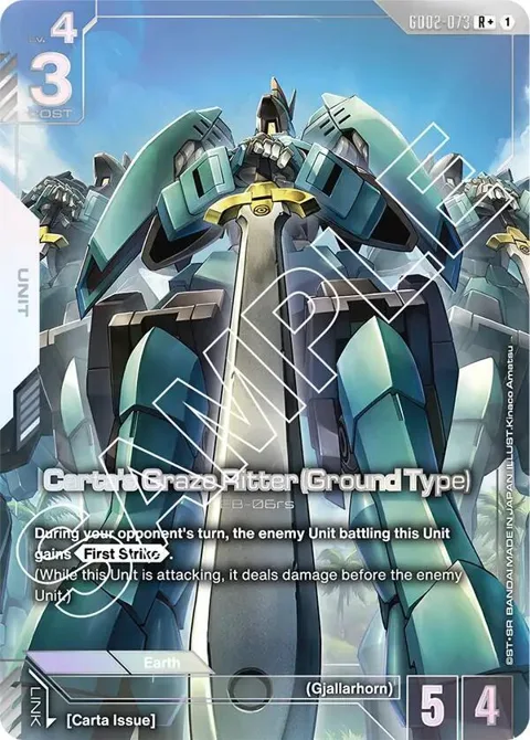 Carta's Graze Ritter Ground Type R+ GD02-073 Gundam card from Dual Impact