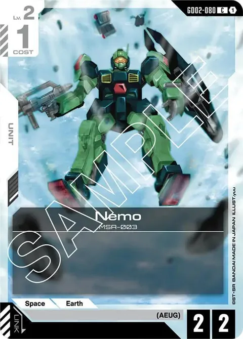 Nemo GD02-080 Gundam card from Dual Impact