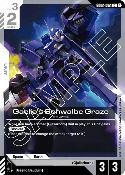 Gaelio's Schwalbe Graze GD02-082 Gundam card from Dual Impact