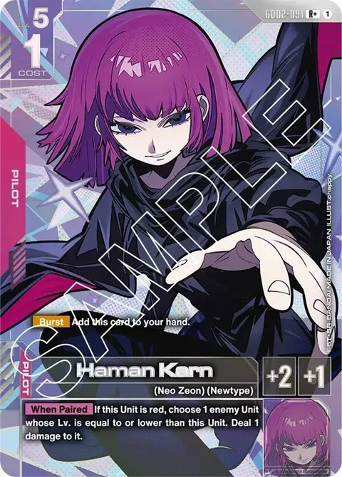 Haman Karn R+ GD02-091 Gundam card from Dual Impact