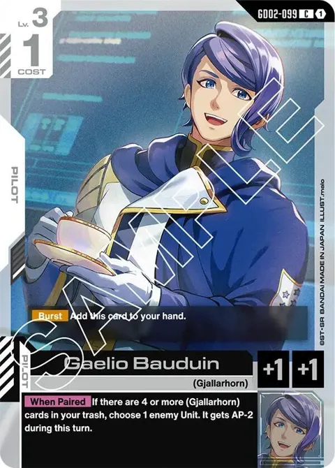 Gaelio Bauduin GD02-099 Gundam card from Dual Impact