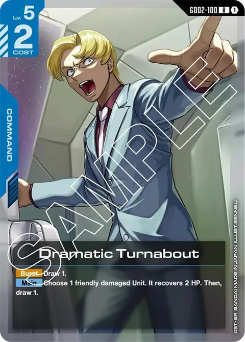 Dramatic Turnabout GD02-100 Gundam card from Dual Impact