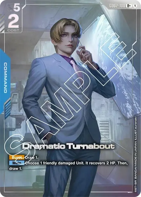 Dramatic Turnabout R+ GD02-100 Gundam card from Dual Impact