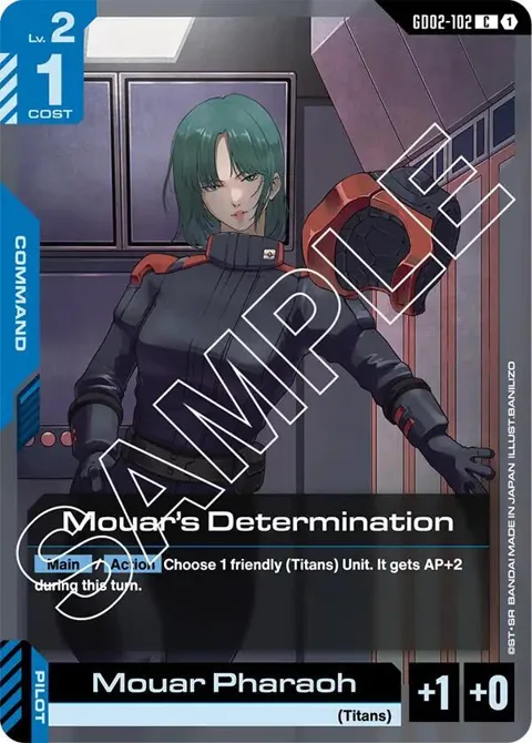 Mouar's Determination GD02-102 Gundam card from Dual Impact