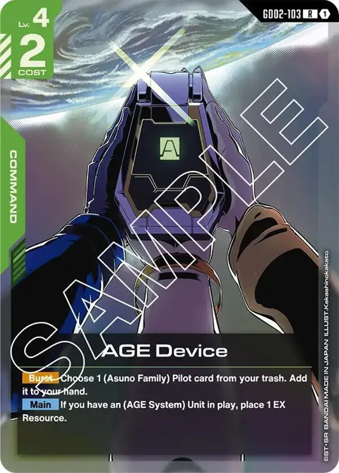 AGE Device GD02-103 Gundam card from Dual Impact