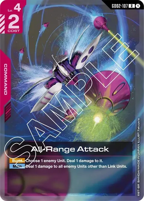 All-Range Attack GD02-107 Gundam card from Dual Impact