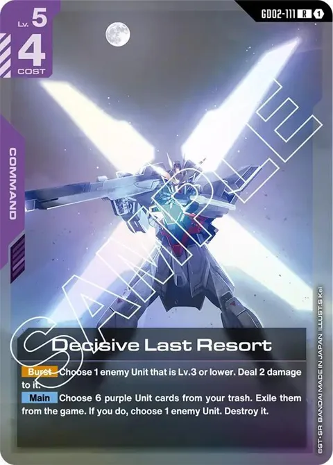 Decisive Last Resort GD02-111 Gundam card from Dual Impact