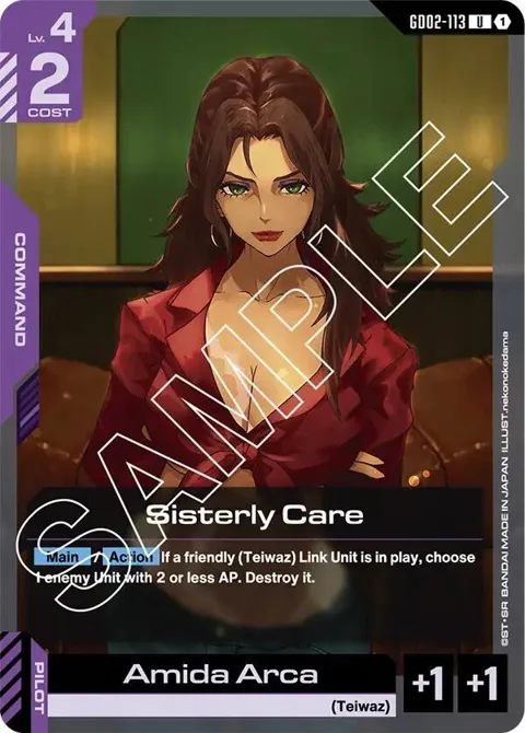 Sisterly Care GD02-113 Gundam card from Dual Impact