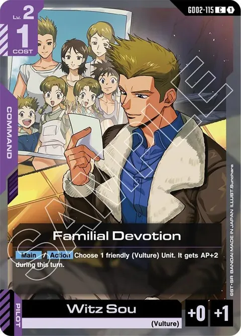 Familial Devotion GD02-115 Gundam card from Dual Impact