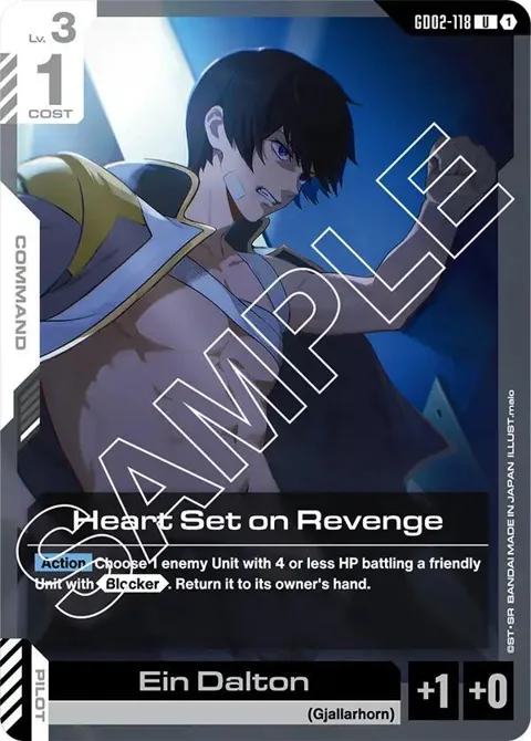 Heart Set on Revenge GD02-118 Gundam card from Dual Impact