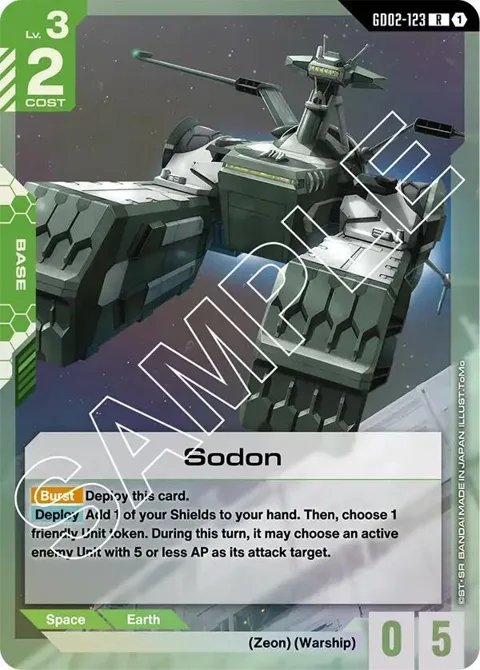 Sodon GD02-123 Gundam card from Dual Impact