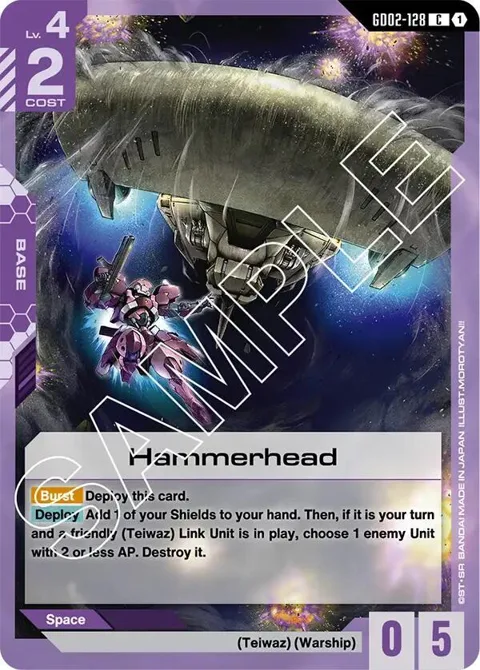 Hammerhead GD02-128 Gundam card from Dual Impact