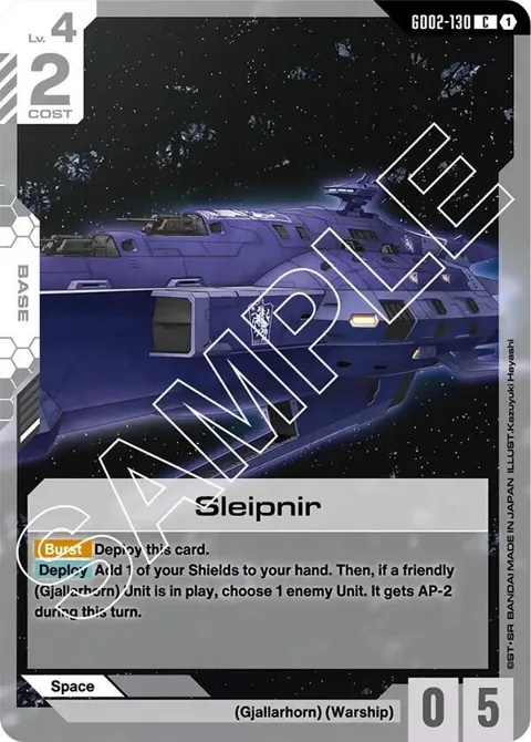 Sleipnir GD02-130 Gundam card from Dual Impact