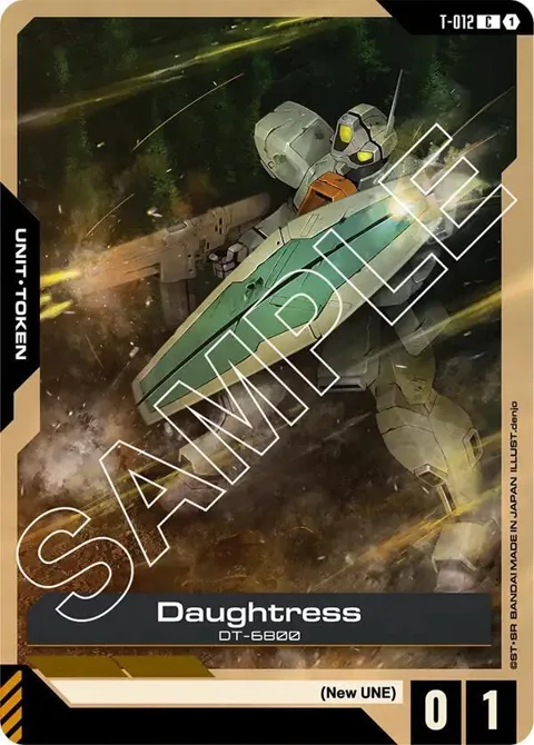 Daughtress Token T-012 Gundam card from Dual Impact