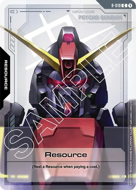 Resource R-010 Gundam card from Dual Impact