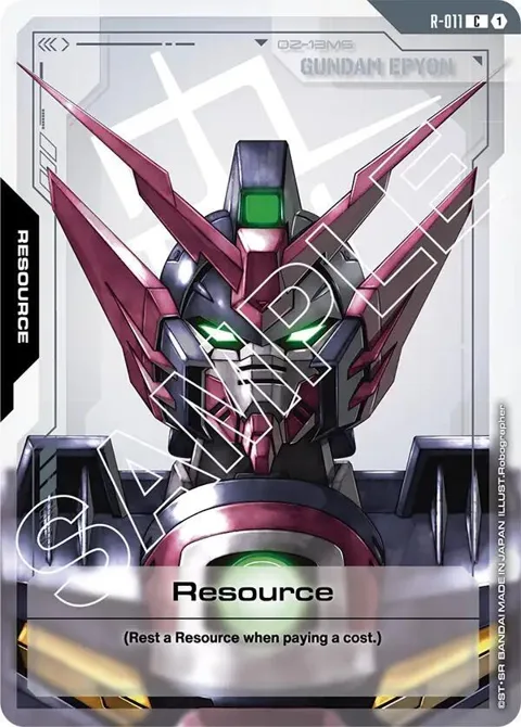 Resource R-011 Gundam card from Dual Impact