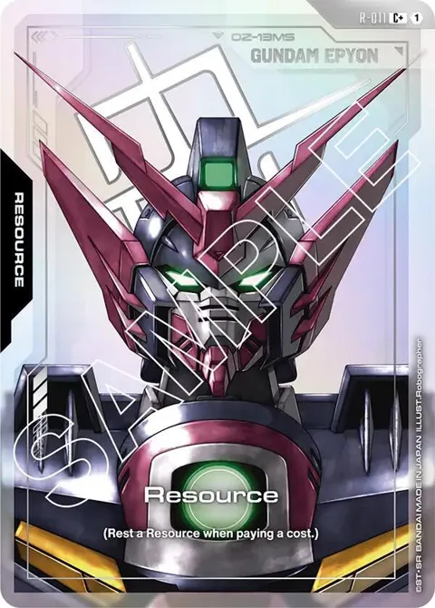Resource C+ R-011 Gundam card from Dual Impact