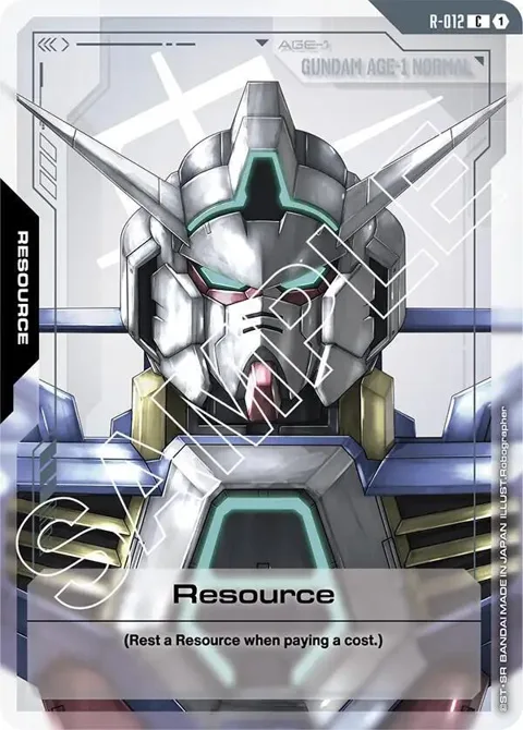 Resource R-012 Gundam card from Dual Impact