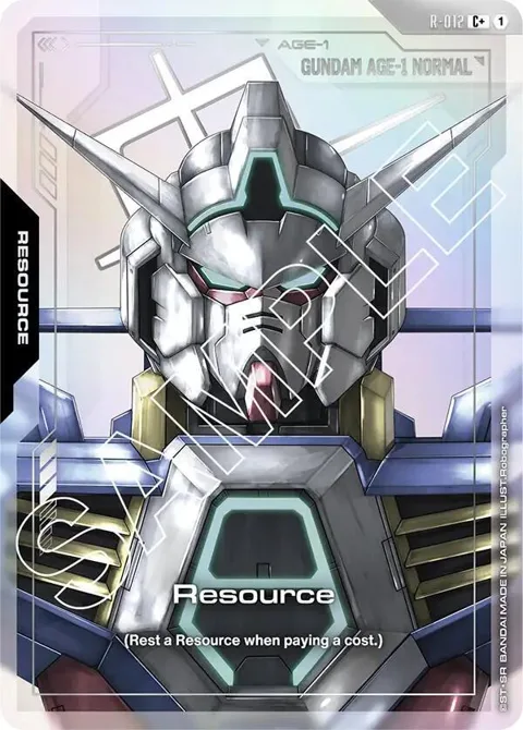 Resource C+ R-012 Gundam card from Dual Impact