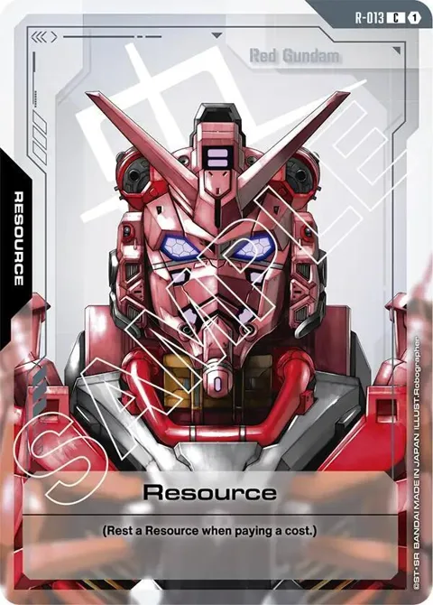 Resource R-013 Gundam card from Dual Impact