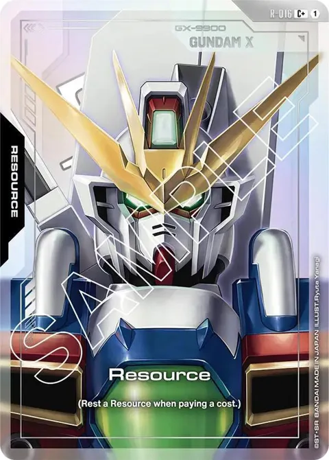 Resource C+ R-016 Gundam card from Dual Impact