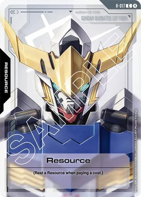 Resource R-017 Gundam card from Dual Impact