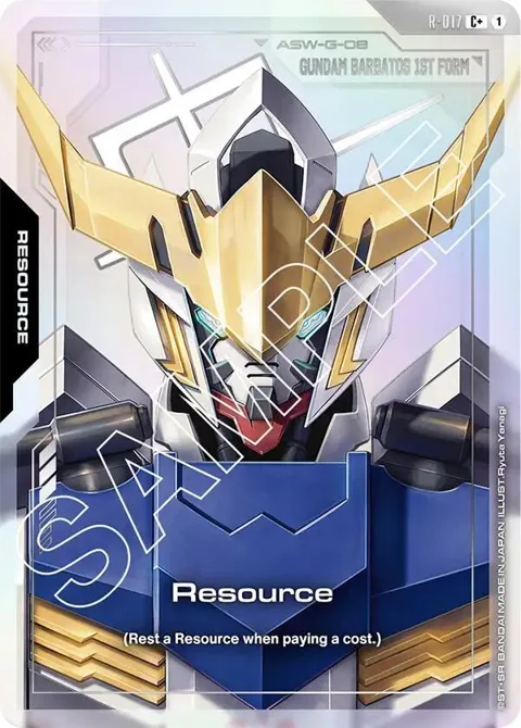 Resource C+ R-017 Gundam card from Dual Impact