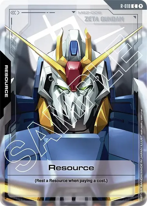Resource R-018 Gundam card from Dual Impact