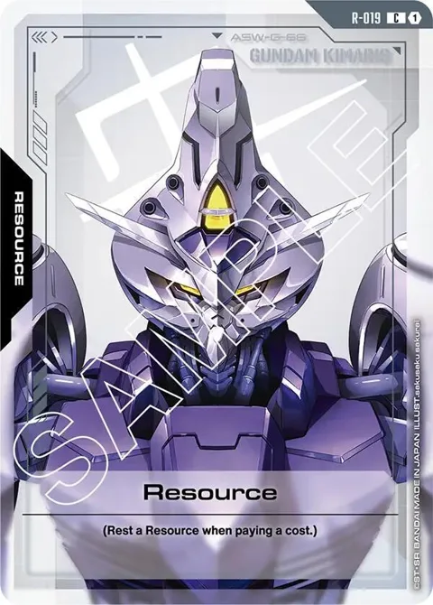 Resource R-019 Gundam card from Dual Impact
