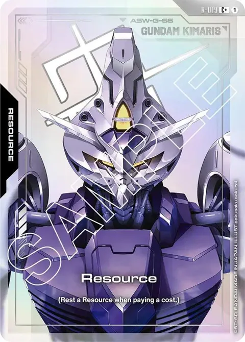 Resource C+ R-019 Gundam card from Dual Impact