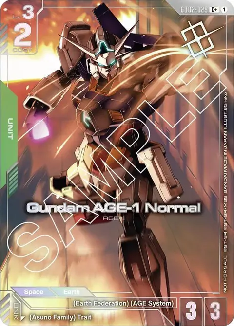 Gundam AGE-1 Normal Store Tournament Winner Pack 02 GD02-029 Gundam card from Gundam Promotional Cards