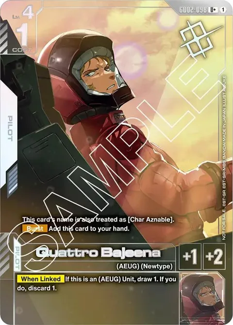 Quattro Bajeena Store Tournament Winner Pack 02 GD02-098 Gundam card from Gundam Promotional Cards