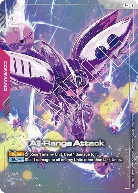 All-Range Attack R+ GD02-107 Gundam card from Dual Impact