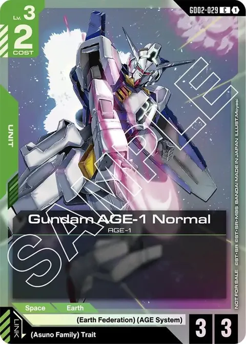 Gundam AGE-1 Normal GD02 Release Event GD02-029 Gundam card from Gundam Promotional Cards
