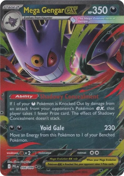 Mega Gengar ex #056/094 Holofoil Pokémon card from Phantasmal Flames