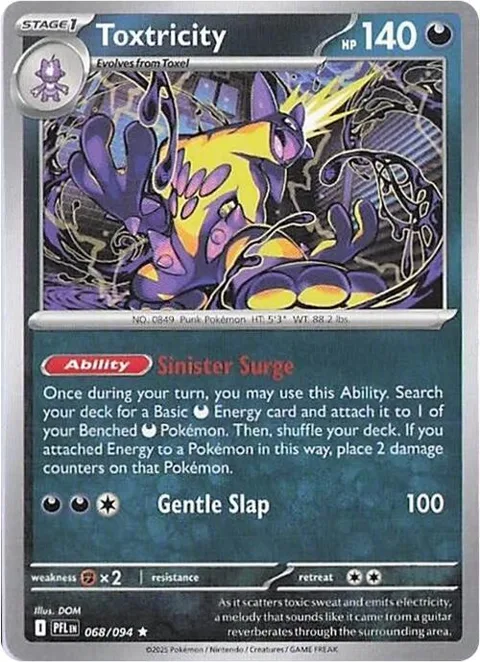Toxtricity #068/094 Holofoil Pokémon card from Phantasmal Flames