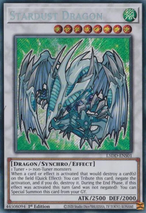 Stardust Dragon L5DD-ENS01 Yu-Gi-Oh card from Legendary 5D's Decks