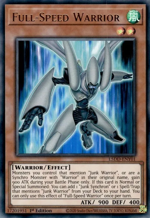 Full-Speed Warrior L5DD-ENY01 Yu-Gi-Oh card from Legendary 5D's Decks