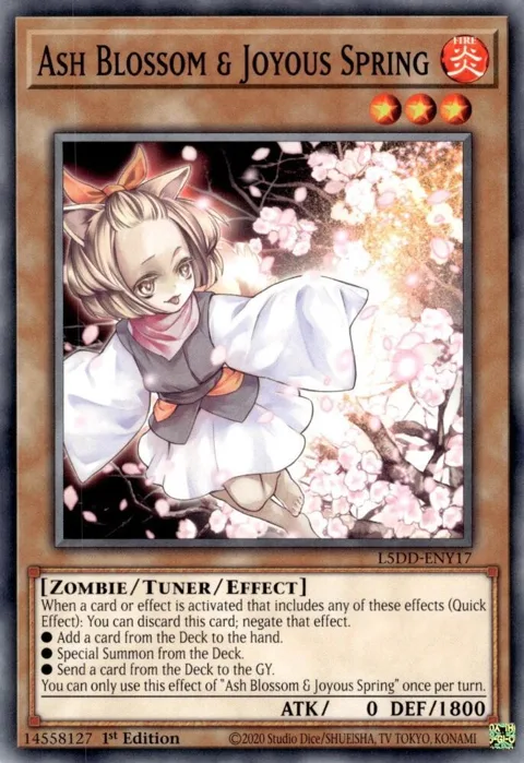 Ash Blossom & Joyous Spring L5DD-ENY17 Yu-Gi-Oh card from Legendary 5D's Decks