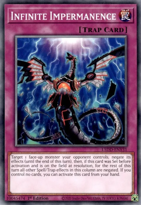 Infinite Impermanence L5DD-ENY31 Yu-Gi-Oh card from Legendary 5D's Decks