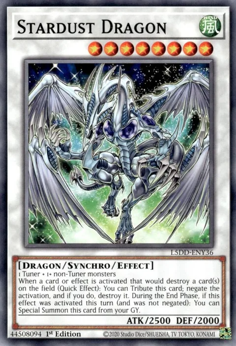 Stardust Dragon L5DD-ENY36 Yu-Gi-Oh card from Legendary 5D's Decks