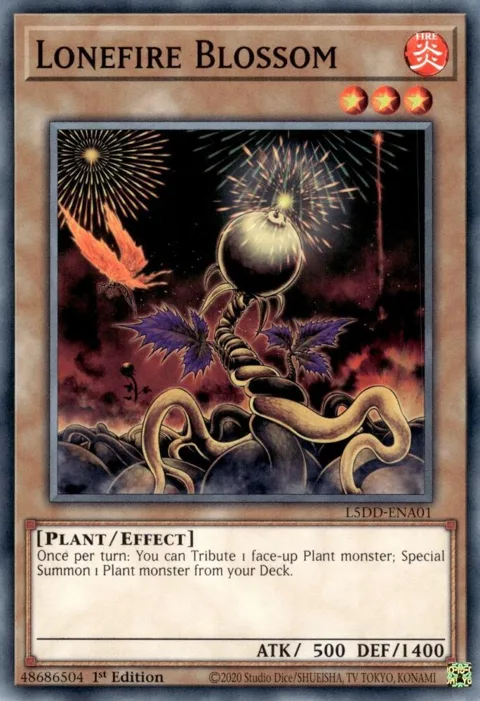 Lonefire Blossom L5DD-ENA01 Yu-Gi-Oh card from Legendary 5D's Decks