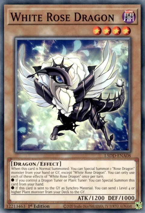 White Rose Dragon L5DD-ENA08 Yu-Gi-Oh card from Legendary 5D's Decks