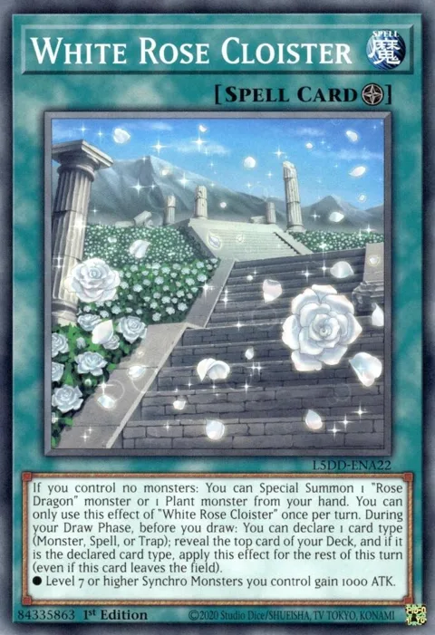 White Rose Cloister L5DD-ENA22 Yu-Gi-Oh card from Legendary 5D's Decks