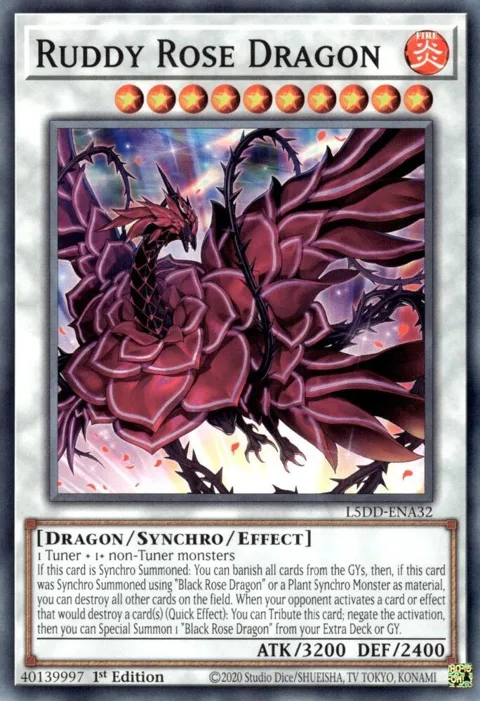 Ruddy Rose Dragon L5DD-ENA32 Yu-Gi-Oh card from Legendary 5D's Decks