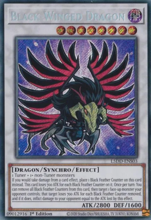 Black-Winged Dragon L5DD-ENS03 Yu-Gi-Oh card from Legendary 5D's Decks
